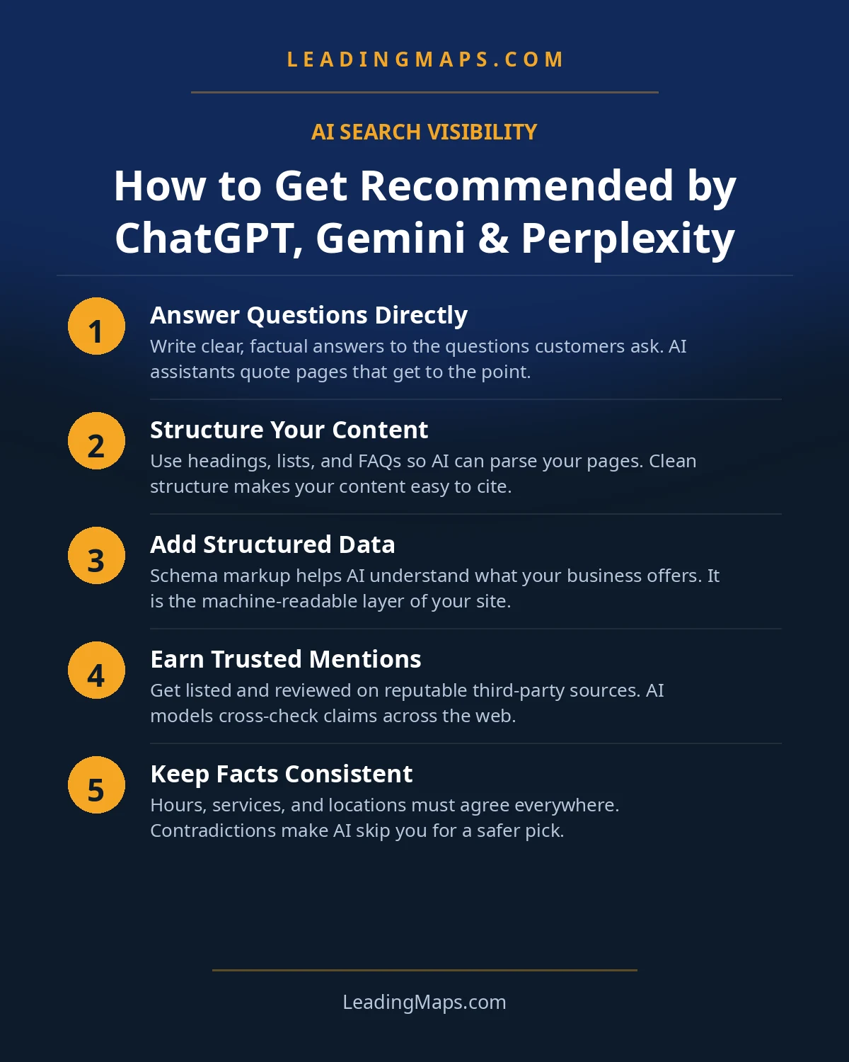 Infographic: How to Get Recommended by ChatGPT, Gemini & Perplexity
