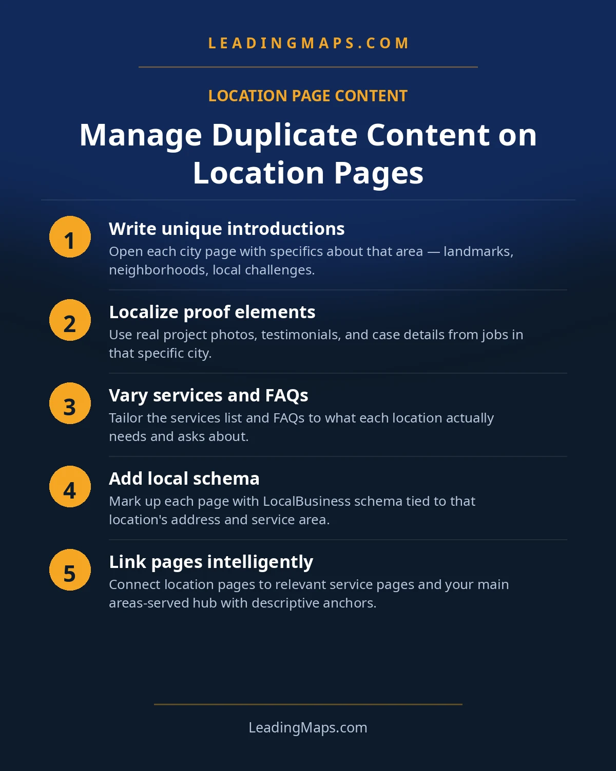 Infographic: Manage Duplicate Content on Location Pages