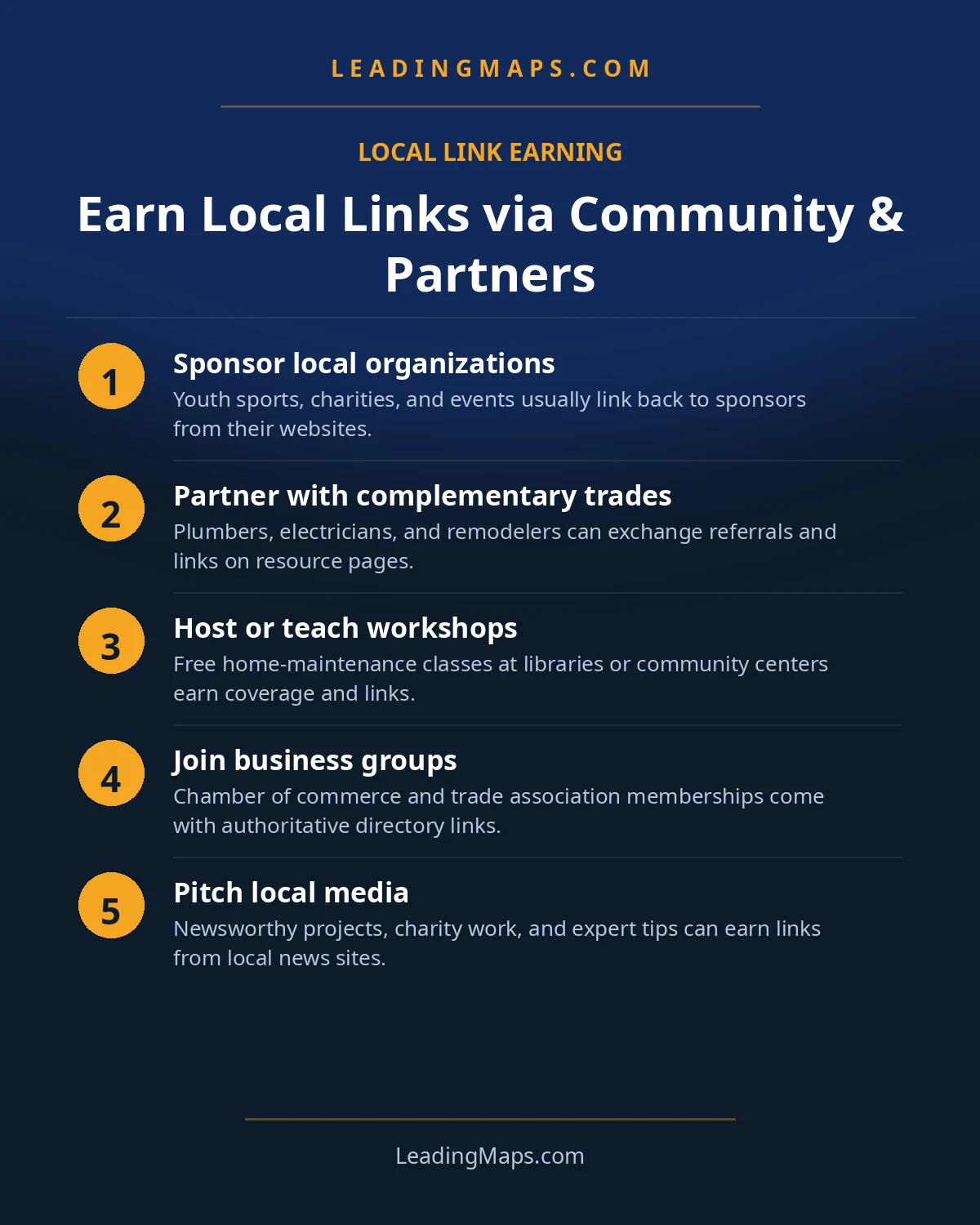 Infographic: Earn Local Links via Community & Partners