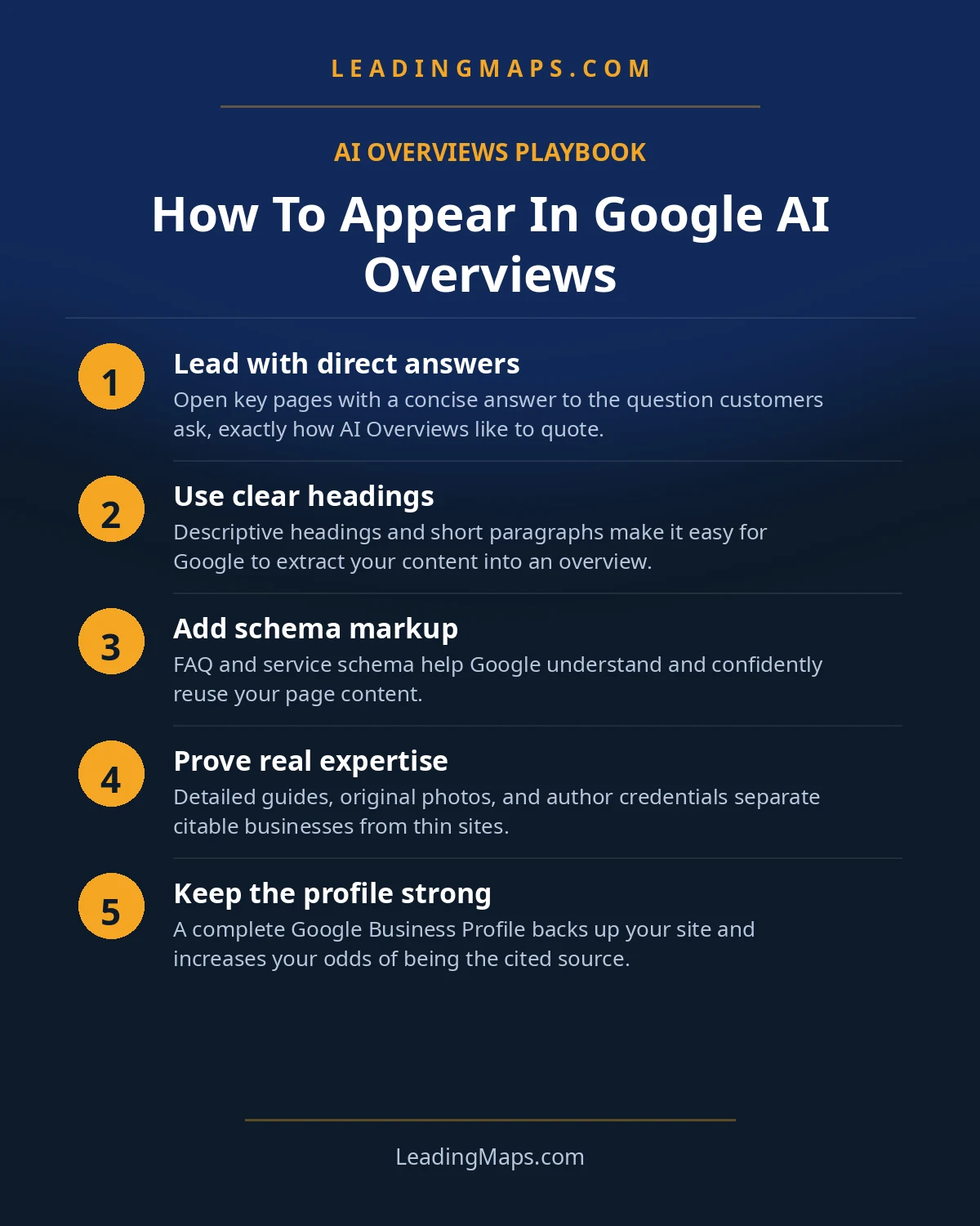 Infographic: How To Appear In Google AI Overviews