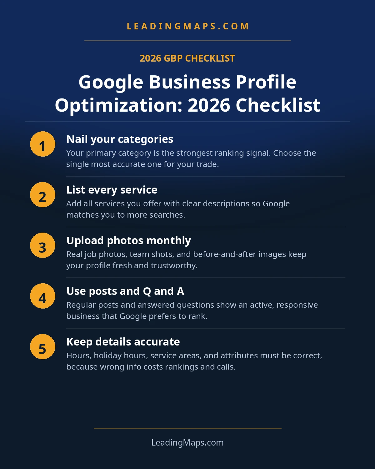 Infographic: Google Business Profile Optimization: 2026 Checklist