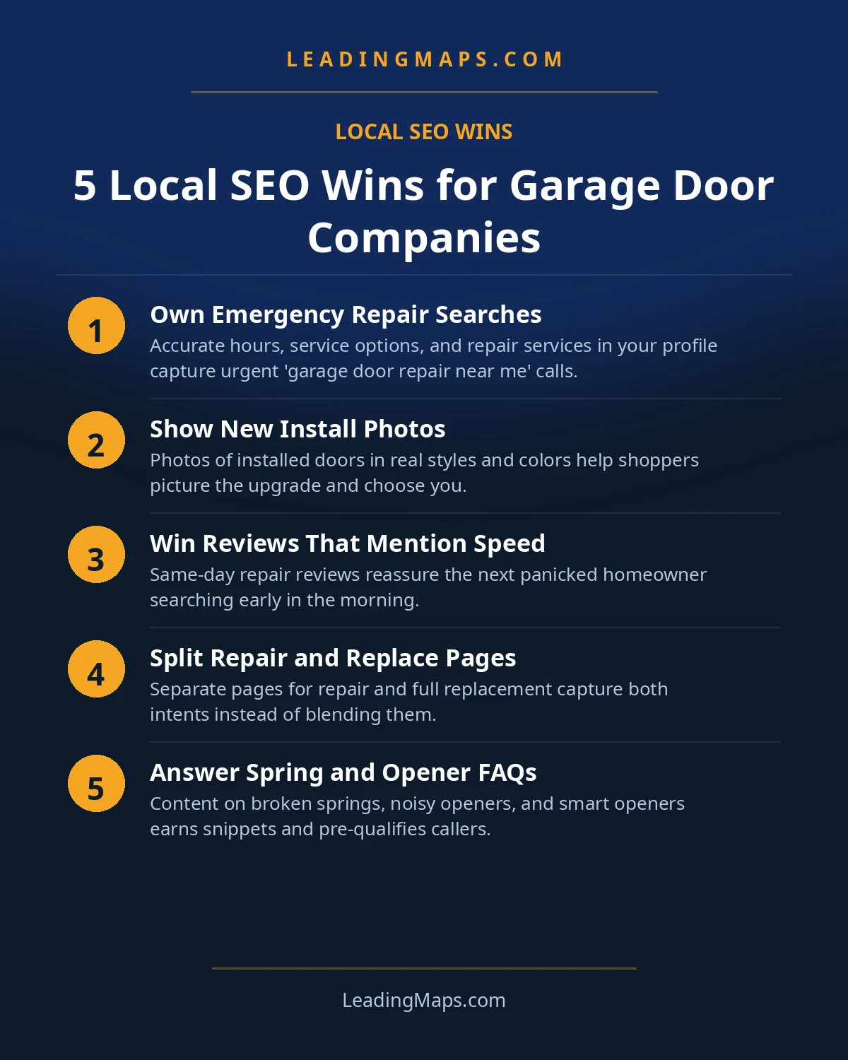 Infographic: 5 Local SEO Wins for Garage Door Companies