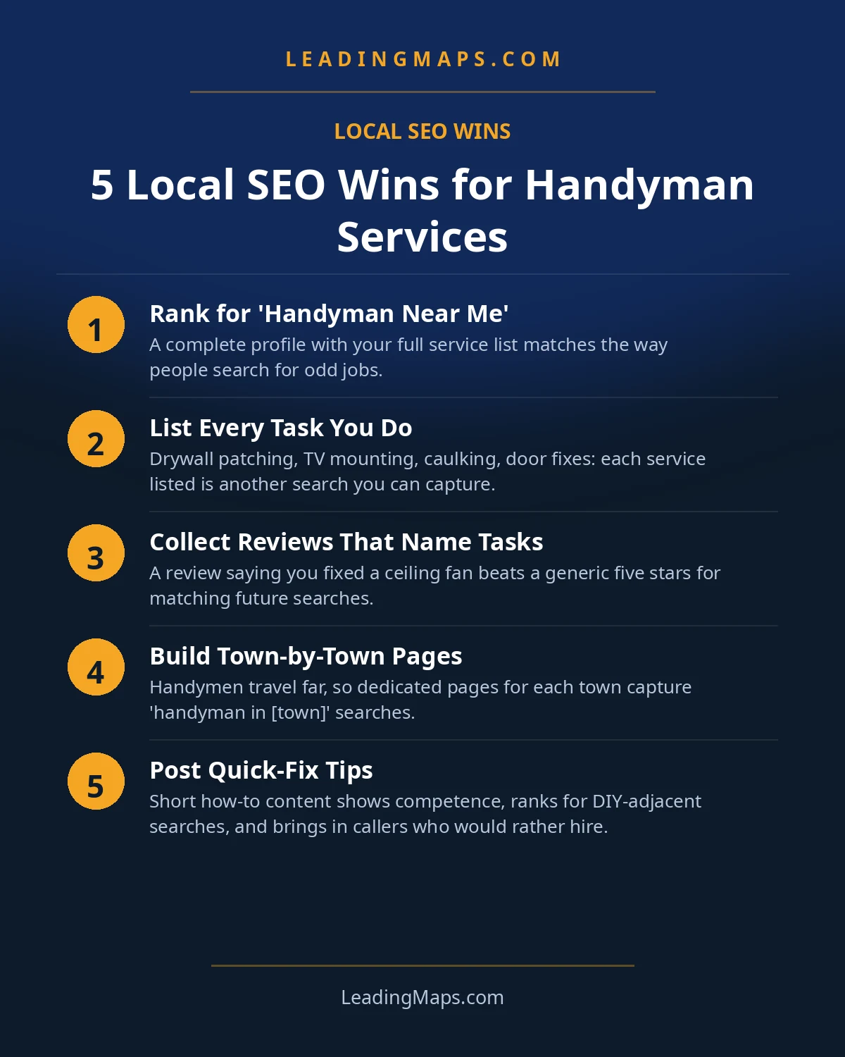 Infographic: 5 Local SEO Wins for Handyman Services