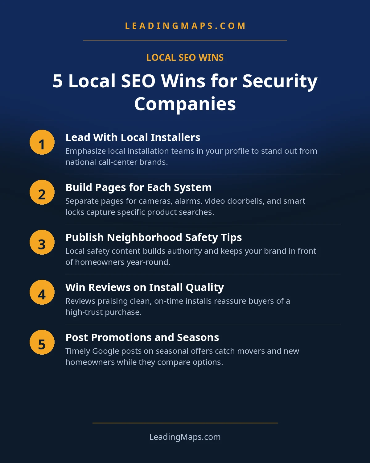 Infographic: 5 Local SEO Wins for Security Companies