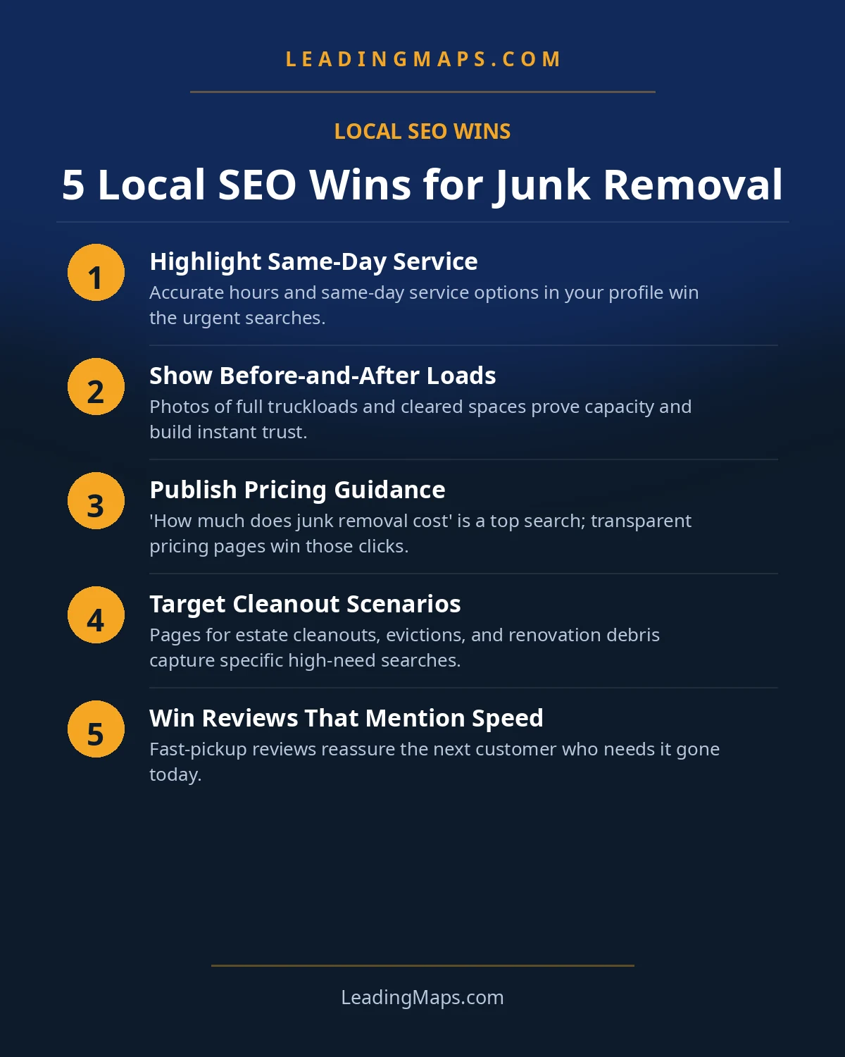 Infographic: 5 Local SEO Wins for Junk Removal
