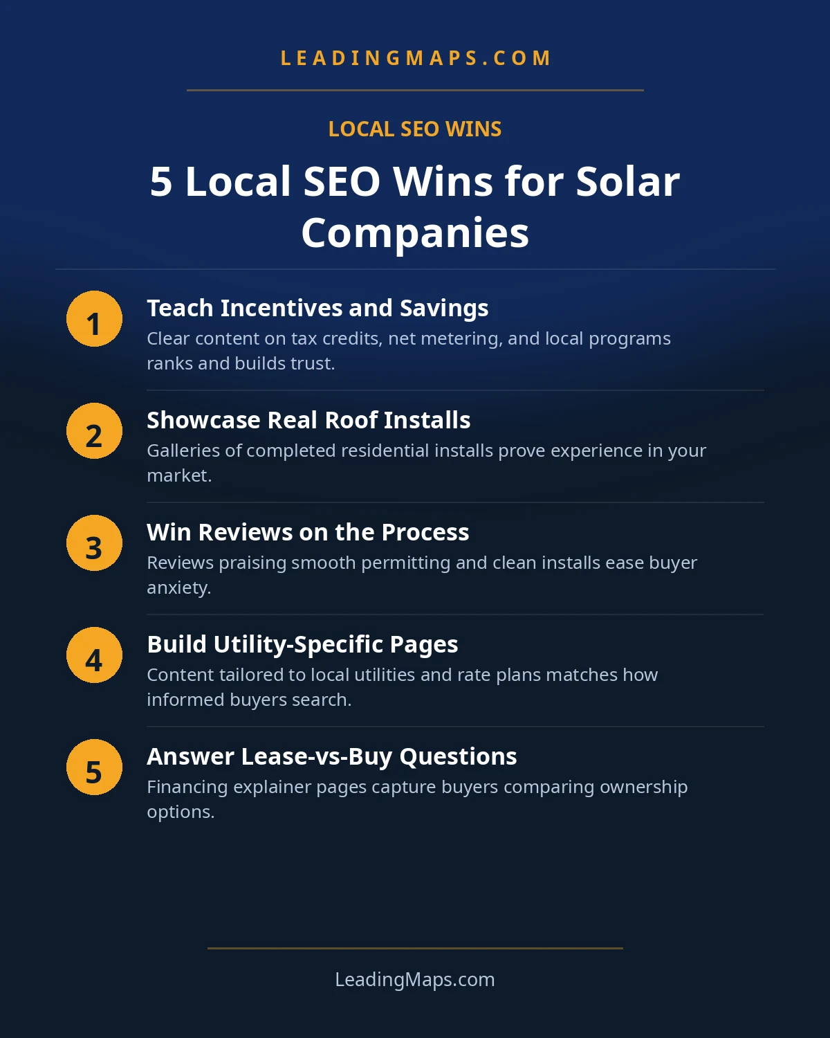 Infographic: 5 Local SEO Wins for Solar Companies