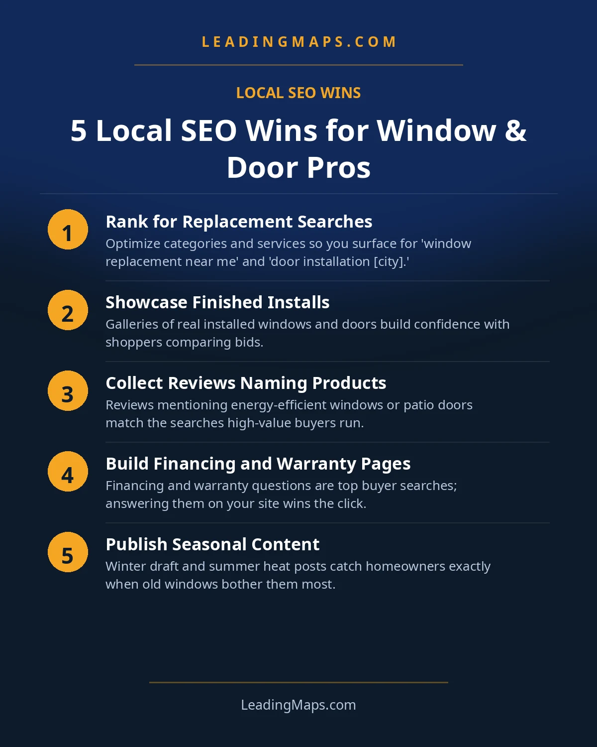 Infographic: 5 Local SEO Wins for Window & Door Pros