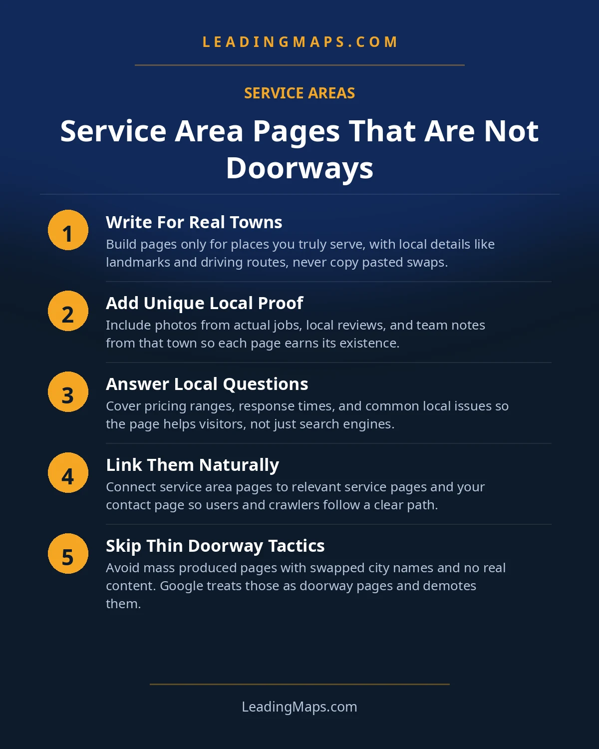Infographic: Service Area Pages That Are Not Doorways