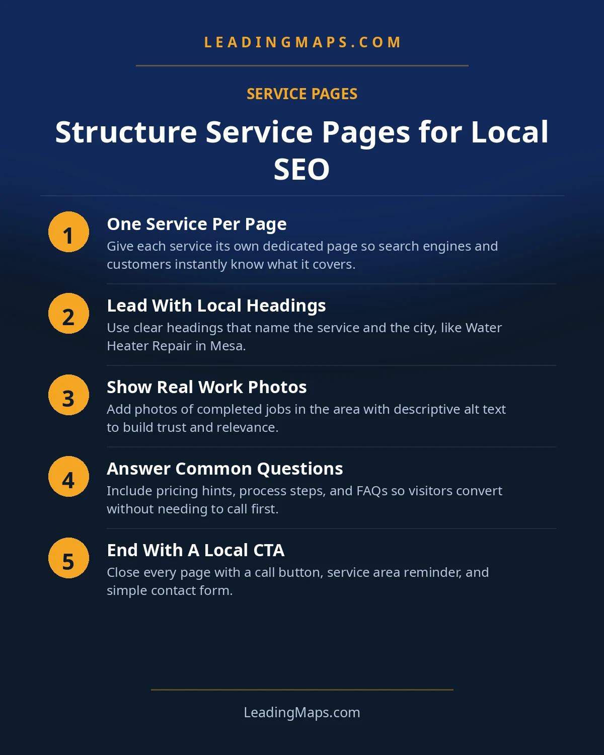Infographic: Structure Service Pages for Local SEO