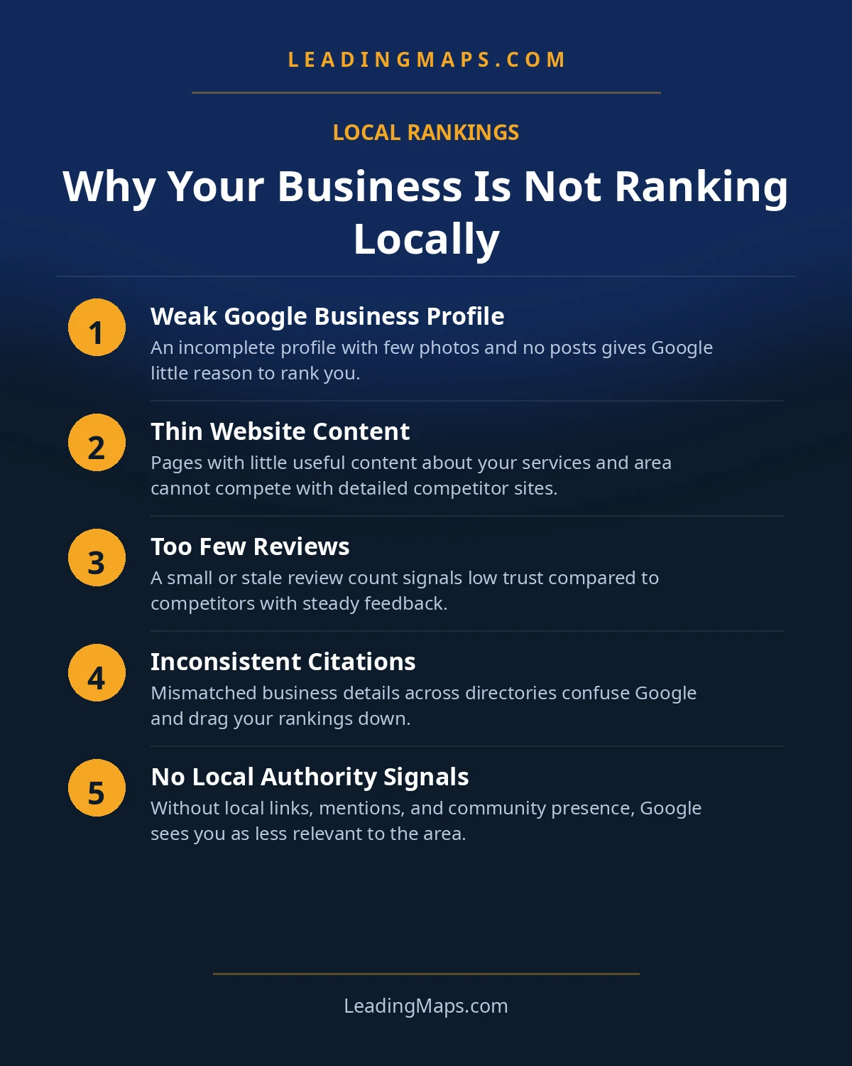 Infographic: Why Your Business Is Not Ranking Locally