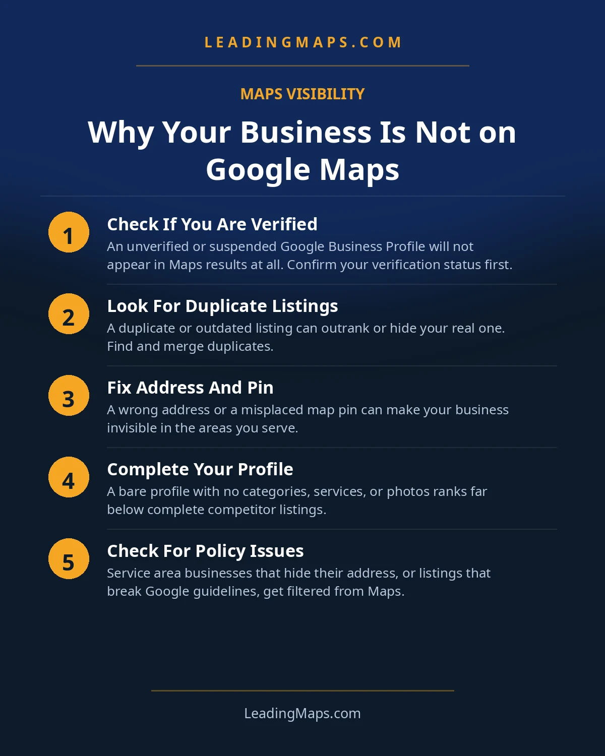 Infographic: Why Your Business Is Not on Google Maps